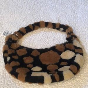 New Ladies Animal Print Fur Handbag